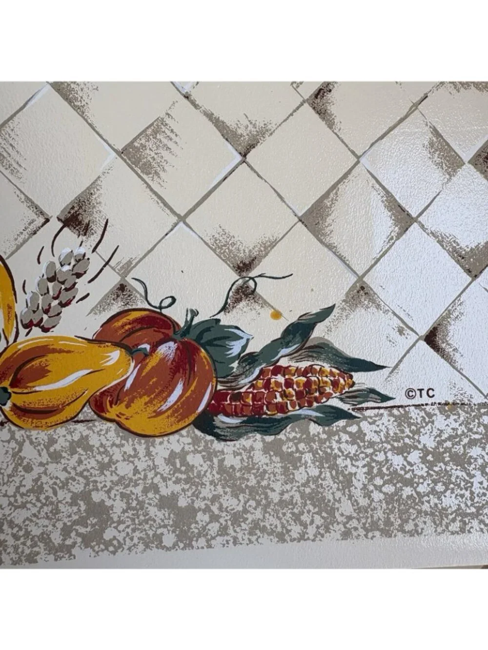 Vtg Town & Country Fall Harvest Placemats Pumpkins Wheat Set Of 6 Vinyl